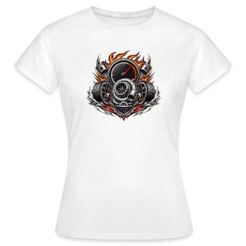 Flame Turbo Engine Emblem - Women's T-Shirt - white - Front - AI Model Female 172 dark (172cm)