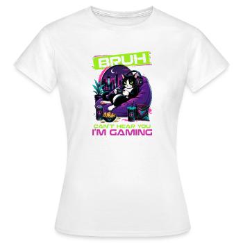 Gamer Gaming Cat Video Game - Frauen T-Shirt - Weiß - Vorne - AI Model Female 172 dark (172cm)