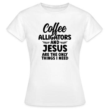 Coffee Alligators And Jesus - Frauen T-Shirt - Weiß - Vorne - AI Model Female 172 dark (172cm)