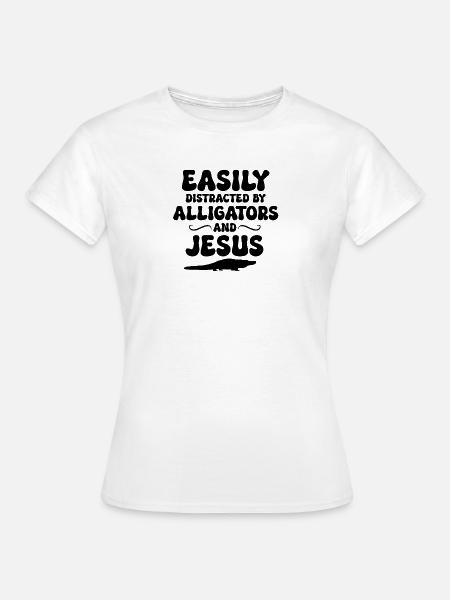 Alligatoren und Jesus - Frauen T-Shirt - Weiß