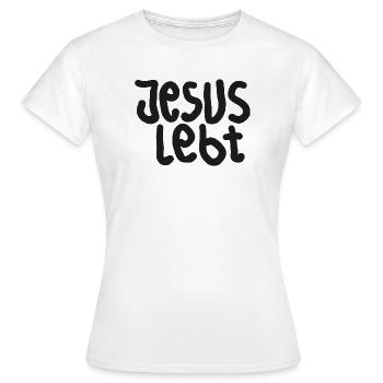 Jesus Left Typografie - Frauen T-Shirt - Weiß - Vorne - AI Model Female 172 dark (172cm)
