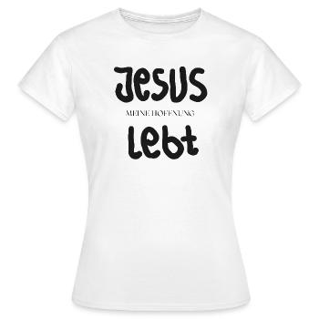 Jesus Meine Hoffnung Lebt - Frauen T-Shirt - Weiß - Vorne - AI Model Female 172 dark (172cm)