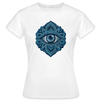 Auge im Stickerei-Look Mandala Geschenk - Frauen T-Shirt - Weiß - Vorne - AI Model Female 172 dark (172cm)