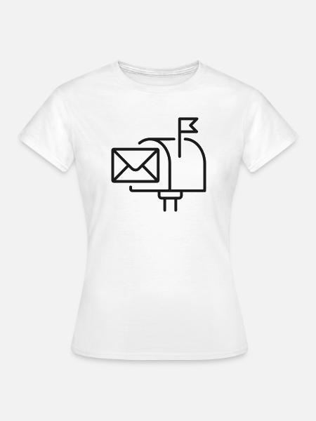 Briefkasten mit Buchstabenzeilen-Symbol-Design - Frauen T-Shirt - Weiß