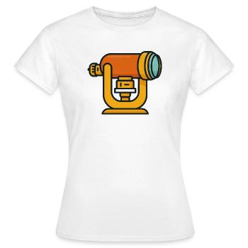 Orange Teleskop Cartoon - Frauen T-Shirt - Weiß - Vorne - AI Model Female 172 dark (172cm)