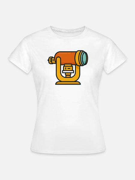 Orange Teleskop Cartoon - Frauen T-Shirt - Weiß