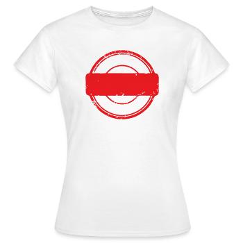 Blank Grunge-Gummistempel-Abzeichen-Vorlagenvektor - Frauen T-Shirt - Weiß - Vorne - AI Model Female 172 dark (172cm)
