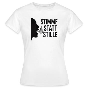 Stimme statt Stille für Demokraten Frauen Männer - Frauen T-Shirt - Weiß - Vorne - AI Model Female 172 dark (172cm)