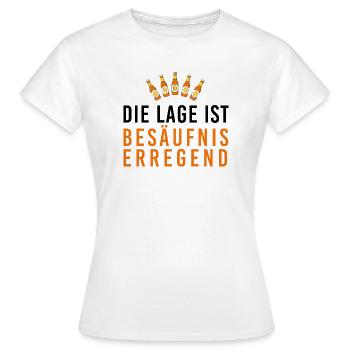 Die Lage ist besäufniserregend, Bierflaschen, Fasc - Frauen T-Shirt - Weiß - Vorne - AI Model Female 172 dark (172cm)