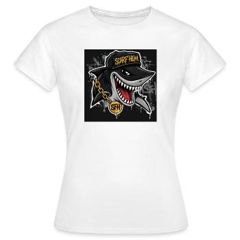 Shark SCARF'HEM Graffiti Streetwear - Women's T-Shirt - white - Front - AI Model Female 172 dark (172cm)
