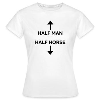 Half Man Half Horse Funny Meme - Women's T-Shirt - white - Front - AI Model Female 172 dark (172cm)
