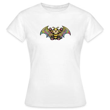 Regenbogenbat mit Flügeln - Frauen T-Shirt - Weiß - Vorne - AI Model Female 172 dark (172cm)