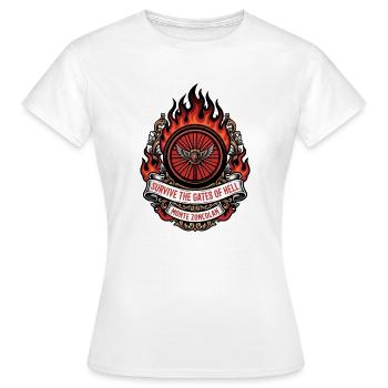 Monte Zoncolan Tore der Hölle - Frauen T-Shirt - Weiß - Vorne - AI Model Female 172 dark (172cm)