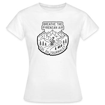 Col du Tourmalet Radkunst - Frauen T-Shirt - Weiß - Vorne - AI Model Female 172 dark (172cm)