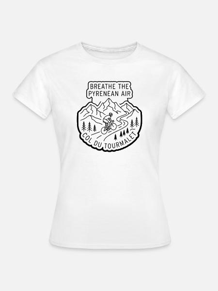 Col du Tourmalet Radkunst - Frauen T-Shirt - Weiß