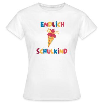 Endlich Schulkind mit Schultüte - Frauen T-Shirt - Weiß - Vorne - AI Model Female 172 dark (172cm)
