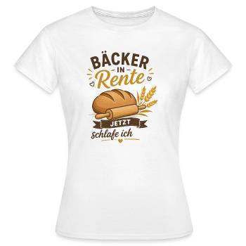 Bäcker in Rente – Brot und Weizen Ruhestand Spruch - Frauen T-Shirt - Weiß - Vorne - AI Model Female 172 dark (172cm)
