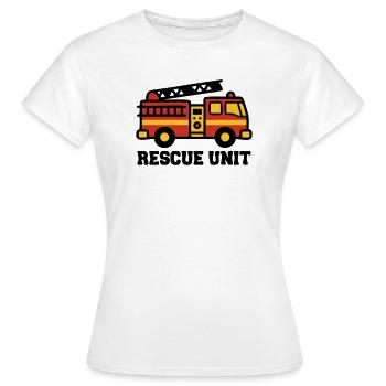 Feuerwehrauto Logo - Frauen T-Shirt - Weiß - Vorne - AI Model Female 172 dark (172cm)