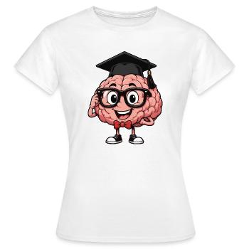 Gehirn mit Brille - Frauen T-Shirt - Weiß - Vorne - AI Model Female 172 dark (172cm)