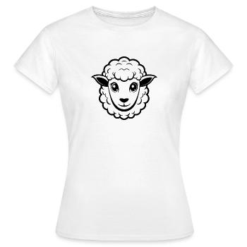 Cute sheep face - Women's T-Shirt - white - Front - AI Model Female 172 dark (172cm)