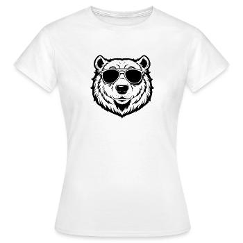Cooler Eisbär mit Sonnenbrille - Frauen T-Shirt - Weiß - Vorne - AI Model Female 172 dark (172cm)