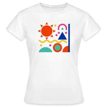 Bunte Formen - Frauen T-Shirt - Weiß - Vorne - AI Model Female 172 dark (172cm)