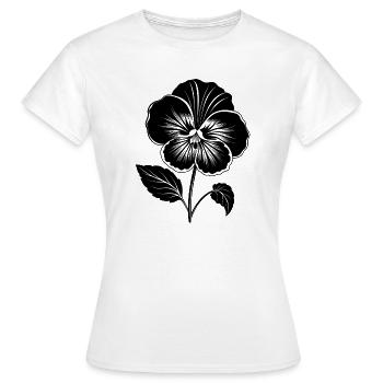 Stiefmütterchenblüte - Frauen T-Shirt - Weiß - Vorne - AI Model Female 172 dark (172cm)