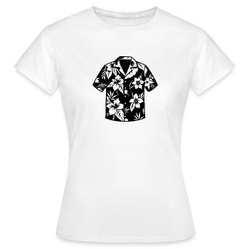 Hawaiihemd - Frauen T-Shirt - Weiß - Vorne - AI Model Female 172 dark (172cm)