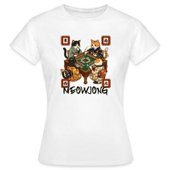 Meowjong Cute Cat Mahjong Game Social Club - Women's T-Shirt - white - Front - AI Model Female 172 dark (172cm)