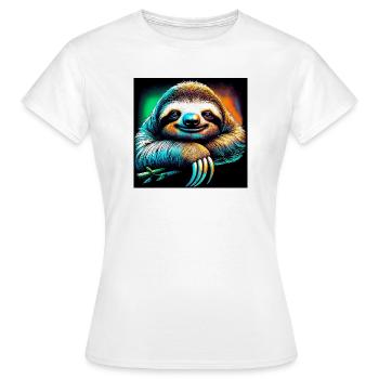 Faultier - Frauen T-Shirt - Weiß - Vorne - AI Model Female 172 dark (172cm)