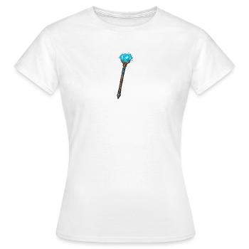 Magischer Kristallstab Blau - Frauen T-Shirt - Weiß - Vorne - AI Model Female 172 dark (172cm)