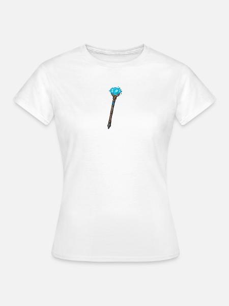 Magischer Kristallstab Blau - Frauen T-Shirt - Weiß