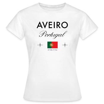 Aveiro Portugal Koordinaten Reise Souvenir - Frauen T-Shirt - Weiß - Vorne - AI Model Female 172 dark (172cm)