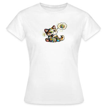 Katzenmosaik Traumkatzchen - Frauen T-Shirt - Weiß - Vorne - AI Model Female 172 dark (172cm)