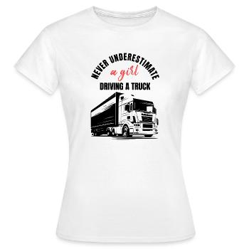 Mädchen-LKW-Fahrerin - Frauen T-Shirt - Weiß - Vorne - AI Model Female 172 dark (172cm)