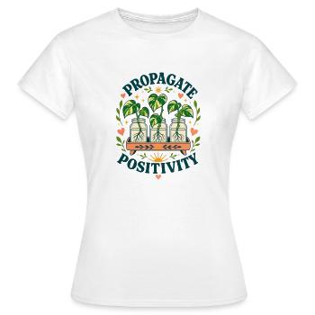 Propagate Positivity – Pothos Ableger - Frauen T-Shirt - Weiß - Vorne - AI Model Female 172 dark (172cm)