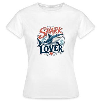 Shark Lover - T-Shirt für Hai-Fans - Frauen T-Shirt - Weiß - Vorne - AI Model Female 172 dark (172cm)