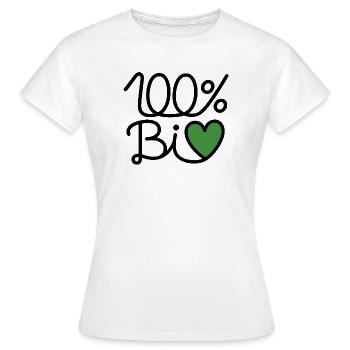 100% BiO – Grünes Herz Illustration - Frauen T-Shirt - Weiß - Vorne - AI Model Female 172 dark (172cm)