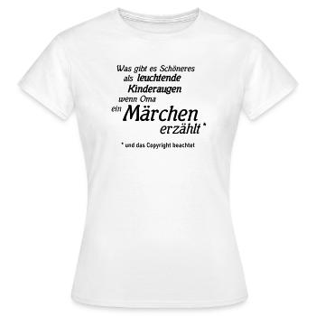 Märchen Copyright - Frauen T-Shirt - Weiß - Vorne - AI Model Female 172 dark (172cm)