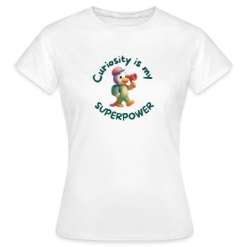 La curiosité est mon super-pouvoir - T-shirt Femme - blanc - Devant - AI Model Female 172 dark (172cm)