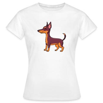 Kleiner Pinscher (Comic) - Frauen T-Shirt - Weiß - Vorne - AI Model Female 172 dark (172cm)