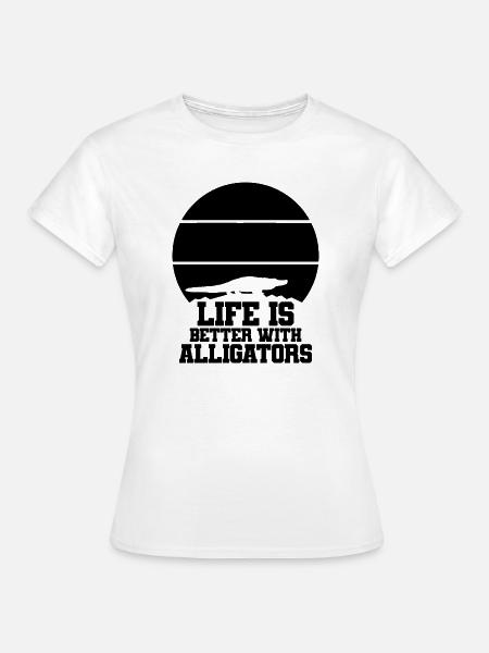Alligator Silhouette - Frauen T-Shirt - Weiß