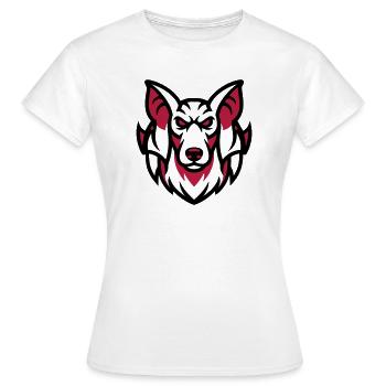 Weisser Wolf Maskottchen - Frauen T-Shirt - Weiß - Vorne - AI Model Female 172 dark (172cm)