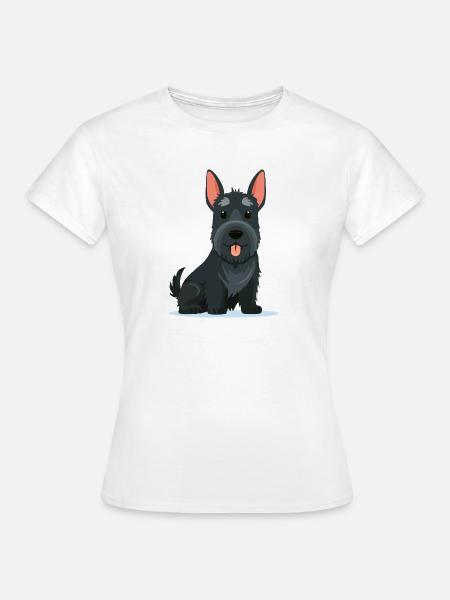 Kleiner Scottish Terrier (Comic) - Frauen T-Shirt - Weiß
