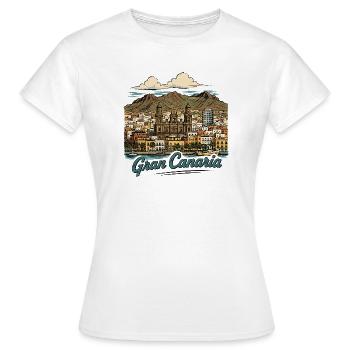 Gran Canaria Küstenpanorama - Frauen T-Shirt - Weiß - Vorne - AI Model Female 172 dark (172cm)