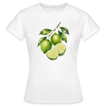 Limetten Aquarell Frische - Frauen T-Shirt - Weiß - Vorne - AI Model Female 172 dark (172cm)