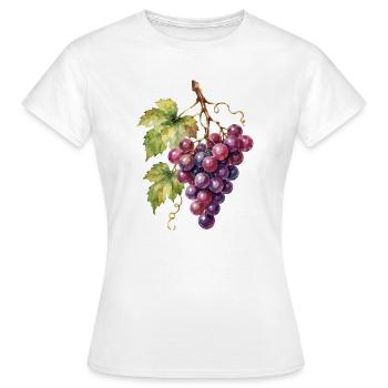 Aquarellweintrauben Cluster - Frauen T-Shirt - Weiß - Vorne - AI Model Female 172 dark (172cm)