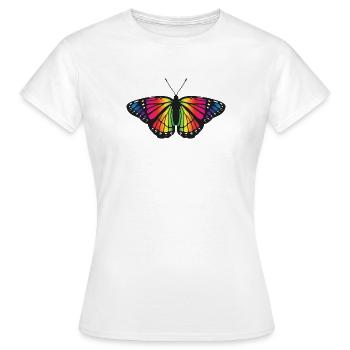 Bunte Schmetterlingsillustration Naturkunst-Ikone - Frauen T-Shirt - Weiß - Vorne - AI Model Female 172 dark (172cm)