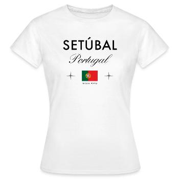 Setubal Portugal Koordinaten Reise Souvenir - Frauen T-Shirt - Weiß - Vorne - AI Model Female 172 dark (172cm)