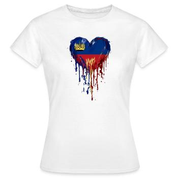 Liechtenstein Venezuela Flaggenherz Tropfenkunst - Frauen T-Shirt - Weiß - Vorne - AI Model Female 172 dark (172cm)